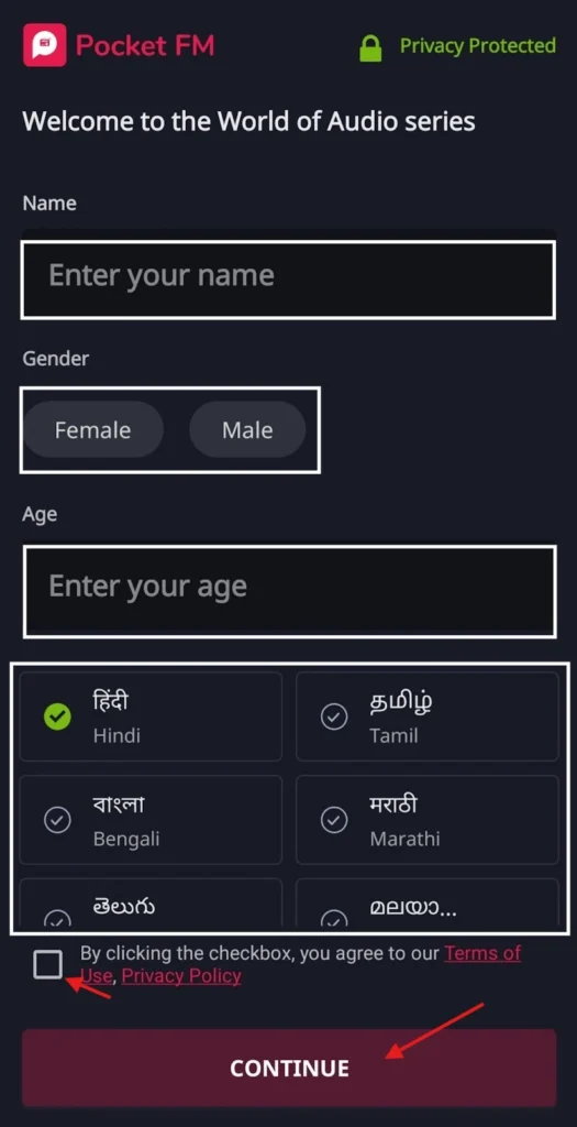 enter your details