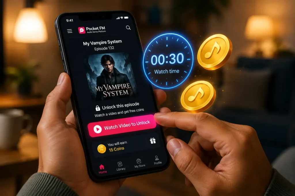 Pocket FM Watch Video to Unlock Episode